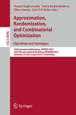 Kartonierter Einband Approximation, Randomization, and Combinatorial Optimization. Algorithms and Techniques von 