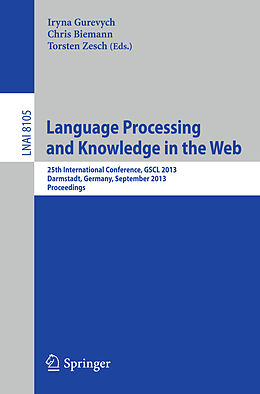 Kartonierter Einband Language Processing and Knowledge in the Web von 