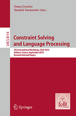 Kartonierter Einband Constraint Solving and Language Processing von 