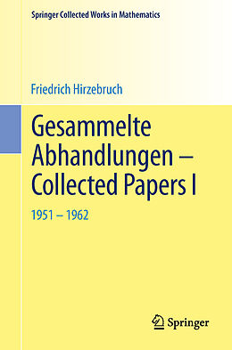 Kartonierter Einband Gesammelte Abhandlungen - Collected Papers I von Friedrich Hirzebruch
