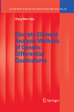 Couverture cartonnée Discrete Element Analysis Methods of Generic Differential Quadratures de Chang-New Chen