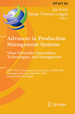 Kartonierter Einband Advances in Production Management Systems. Value Networks: Innovation, Technologies, and Management von 