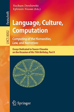 E-Book (pdf) Language, Culture, Computation: Computing for the Humanities, Law, and Narratives von 