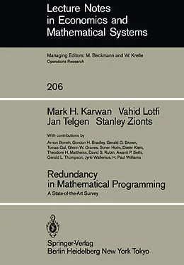 E-Book (pdf) Redundancy in Mathematical Programming von M. H. Karwan, V. Lotfi, J. Telgen