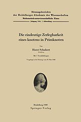E-Book (pdf) Die eindeutige Zerlegbarkeit eines Knotens in Primknoten von Horst Schubert