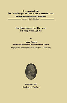 E-Book (pdf) Zur Geochemie des Bariums im exogenen Zyklus von Harald Puchelt