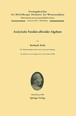E-Book (pdf) Analytische Familien affinoider Algebren von Reinhardt Kiehl