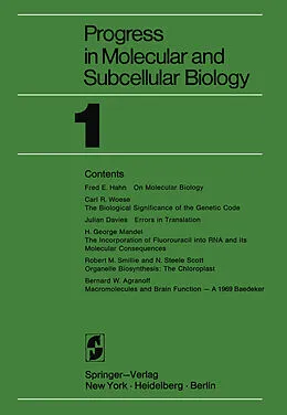 E-Book (pdf) Progress in Molecular and Subcellular Biology von B. W. Agranoff, J. Davies, F. E. Hahn