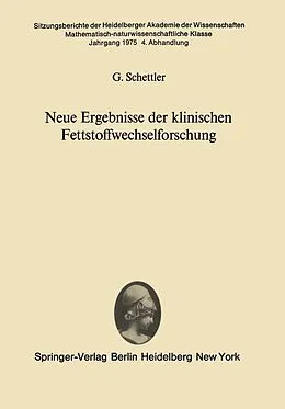 E-Book (pdf) Neue Ergebnisse der klinischen Fettstoffwechselforschung von G. Schettler