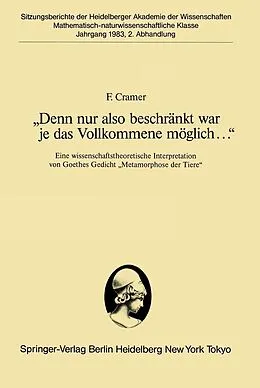 E-Book (pdf) Denn nur also beschränkt war je das Vollkommene möglich... von F. Cramer