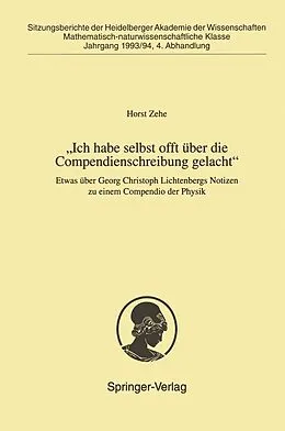 E-Book (pdf) Ich habe selbst offt über die Compendienschreibung gelacht von Horst Zehe