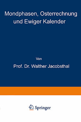 Kartonierter Einband Mondphasen, Osterrechnung und Ewiger Kalender von Walther Jacobsthal