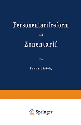 Kartonierter Einband Personentarifreform und Zonentarif von Franz Ulrich