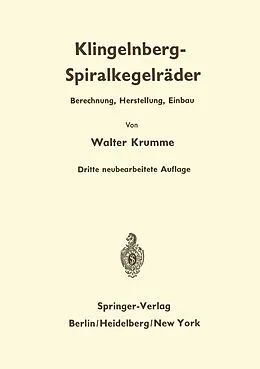 E-Book (pdf) Klingelnberg-Spiralkegelräder von Walter Krumme