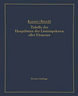 E-Book (pdf) Tabelle der Hauptlinien der Linienspektren aller Elemente nach Wellenlänge geordnet von H. Kayser