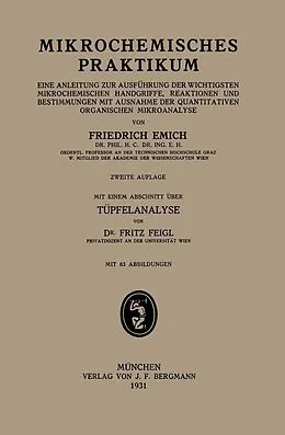 E-Book (pdf) Mikrochemisches Praktikum von Friedrich Emich, Fritz Feigl