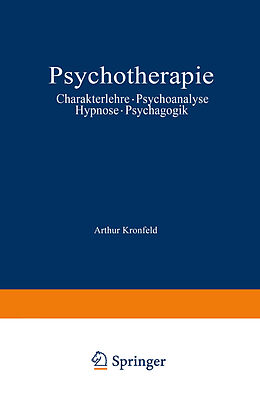 Kartonierter Einband Psychotherapie von Arthur Kronfeld