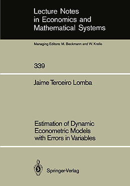 eBook (pdf) Estimation of Dynamic Econometric Models with Errors in Variables de Jaime Terceiro Lomba