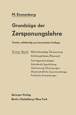 Kartonierter Einband Grundzüge der Zerspanungslehre von Max Kronenberg