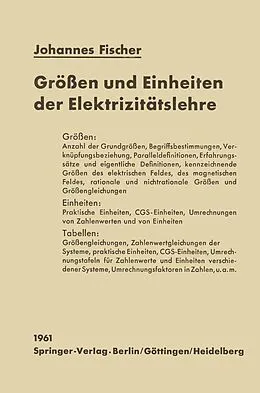 E-Book (pdf) Größen und Einheiten der Elektrizitätslehre von Johannes Fischer