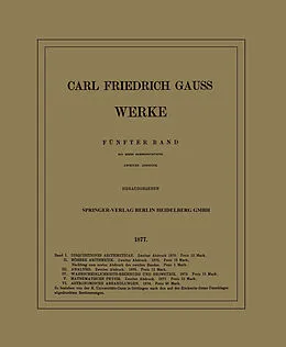 E-Book (pdf) Werke von Carl Friedrich Gauß