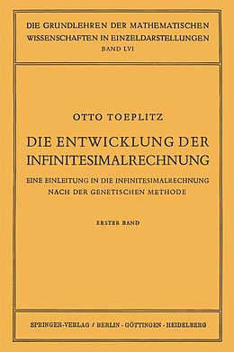 E-Book (pdf) Die Entwicklung der Infinitesimalrechnung von Otto Toeplitz