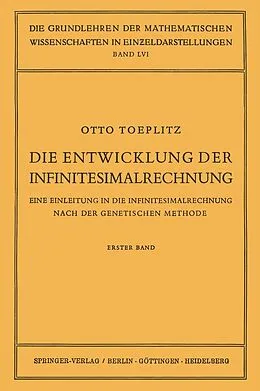 E-Book (pdf) Die Entwicklung der Infinitesimalrechnung von Otto Toeplitz
