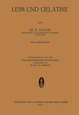 E-Book (pdf) Leim und Gelatine von E. Sauer