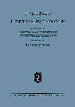 Kartonierter Einband Handbuch der Individualpsychologie von Egon Wexberg, Alfred Adler, Max Fürnrohr