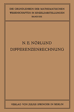 Kartonierter Einband Vorlesungen über Differenzenrechnung von Niels Erik Nörlund