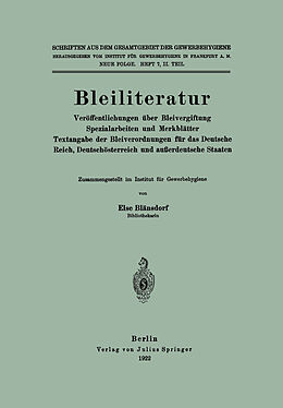 Kartonierter Einband Bleiliteratur von Else Blänsdorf