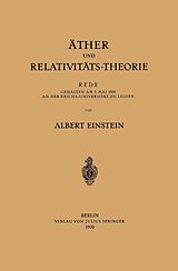 E-Book (pdf) Äther und Relativitäts-Theorie von A. Einstein