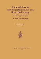 E-Book (pdf) Rationalisierung der Schreibmaschine und ihrer Bedienung von E.A. Klockenberg