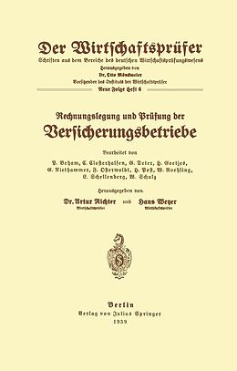 E-Book (pdf) Rechnungslegung und Prüfung der Versicherungsbetriebe von B. Beham, C. Closterhalfen, G. Deter