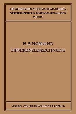 E-Book (pdf) Vorlesungen über Differenzenrechnung von Niels Erik Nörlund