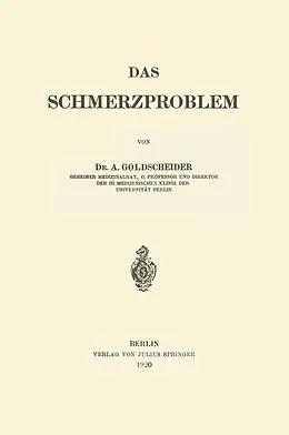E-Book (pdf) Das Schmerzproblem von A. Goldscheider