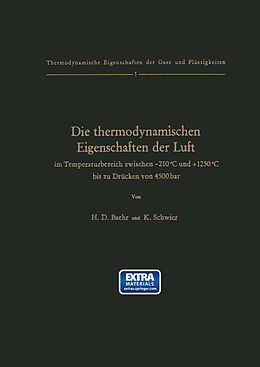 E-Book (pdf) Die thermodynamischen Eigenschaften der Luft im Temperaturbereich zwischen 210°C und +1250°C bis zu Drücken von 4500 bar von Hans D. Baehr, K. Schwier