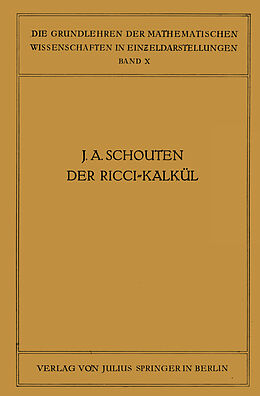 Kartonierter Einband Der Ricci-Kalkül von J. A. Schouten