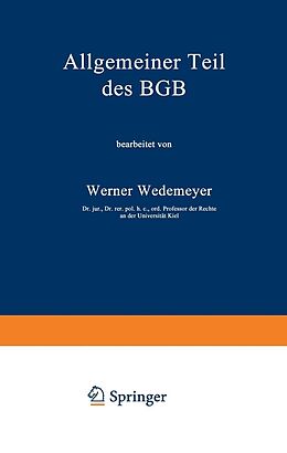 E-Book (pdf) Allgemeiner Teil des BGB von Werner Wedemeyer