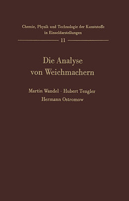 Kartonierter Einband Die Analyse von Weichmachern von Martin Wandel, H. Tengler, H. Ostromow