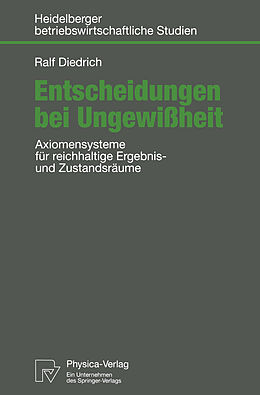 E-Book (pdf) Entscheidungen bei Ungewißheit von Ralf Diedrich
