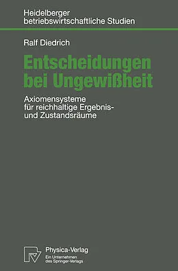 E-Book (pdf) Entscheidungen bei Ungewißheit von Ralf Diedrich