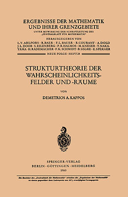 Kartonierter Einband Strukturtheorie der Wahrscheinlichkeitsfelder und -Räume von Demetrios A. Kappos
