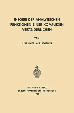 E-Book (pdf) Theorie der analytischen Funktionen einer komplexen Veränderlichen von Heinrich Behnke, Friedrich Sommer