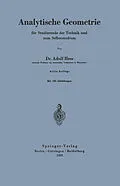 E-Book (pdf) Analytische Geometrie für Studierende der Technik und zum Selbststudium von Adolf Hess