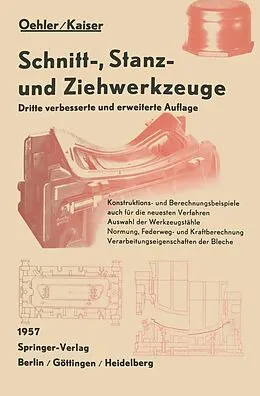 E-Book (pdf) Schnitt, Stanz und Ziehwerkzeuge von Gerhard Oehler, Fritz Kaiser
