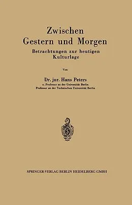 E-Book (pdf) Zwischen Gestern und Morgen von Hans Peters