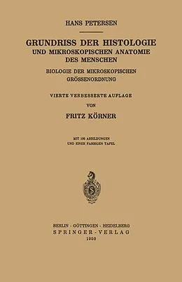 E-Book (pdf) Grundriss der Histologie und Mikroskopischen Anatomie des Menschen von Hans Petersen