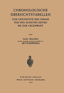 Kartonierter Einband Chronologische Übersichtstabellen von P. Walden