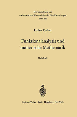 Kartonierter Einband Funktionalanalysis und numerische Mathematik von Lothar Collatz